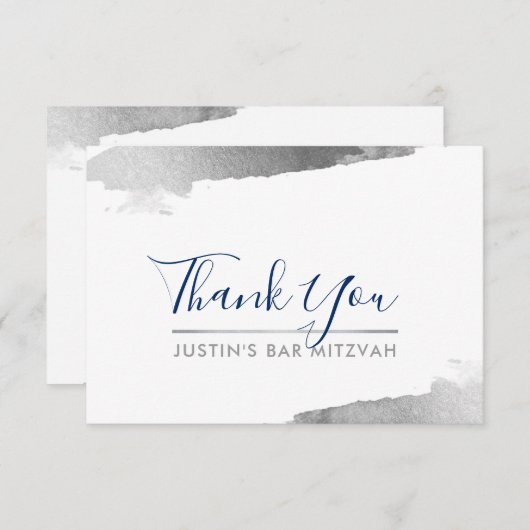 MERCI moderne doré argent bleu marine (Devant / Derrière)