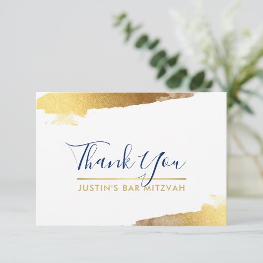 MERCI moderne doré or bleu marine (Debout devant)