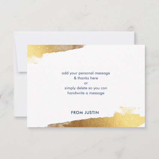 MERCI moderne doré or bleu marine (Dos)