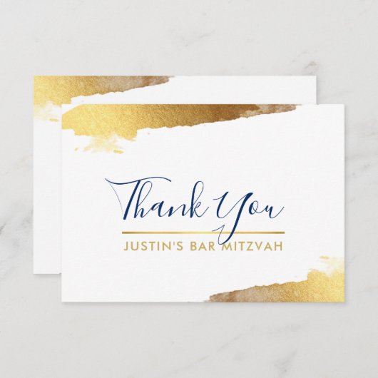 MERCI moderne doré or bleu marine (Devant / Derrière)