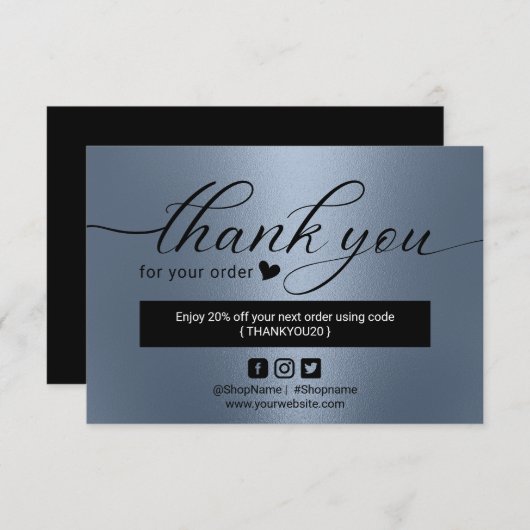 Merci moderne Dusty Blue Order (Devant / Derrière)