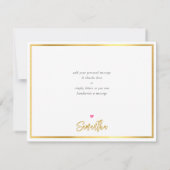 MERCI moderne écriture manuscrite rose or blanc (Dos)