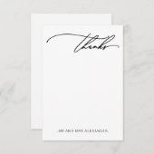 Merci moderne Elégant noir et blanc (Devant / Derrière)