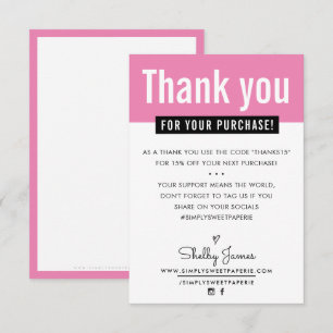 MERCI MODERNE encart achat client rose