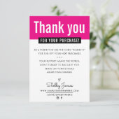 MERCI MODERNE encart d'achat client rose (Debout devant)