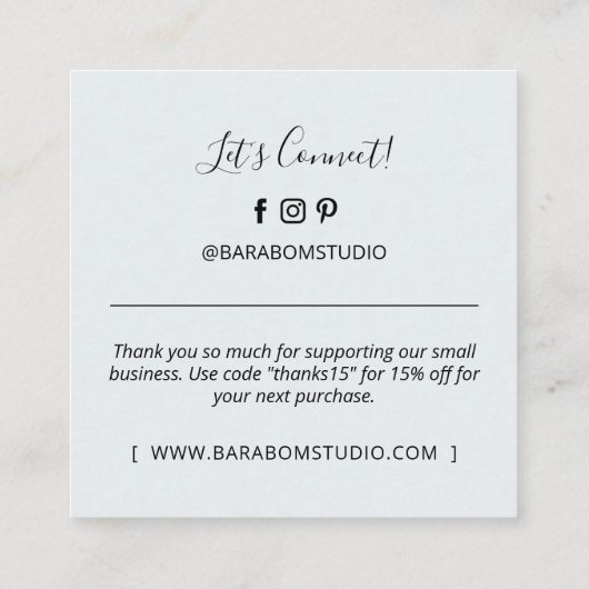 Merci moderne gris simple Cartes de visite (Dos)