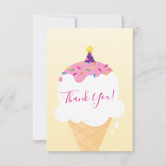 MERCI moderne mignonne rétro glaces cône (Devant)