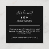 Merci moderne noir simple Cartes de visite (Dos)