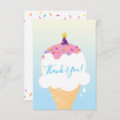 MERCI moderne rétro crème glacé cône bleu (Devant / Derrière)