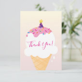 MERCI moderne rétro crème glacée cono partie rose (Debout devant)