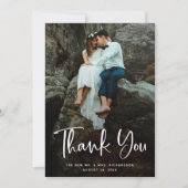 Merci moderne | Script blanc et photo Mariage (Devant)