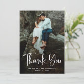 Merci moderne | Script blanc et photo Mariage (Debout devant)