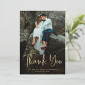 Merci moderne | Script en or Faux et photo Mariage (Debout devant)