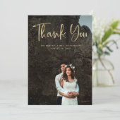 Merci moderne | Script en or Faux et photo Mariage (Debout devant)