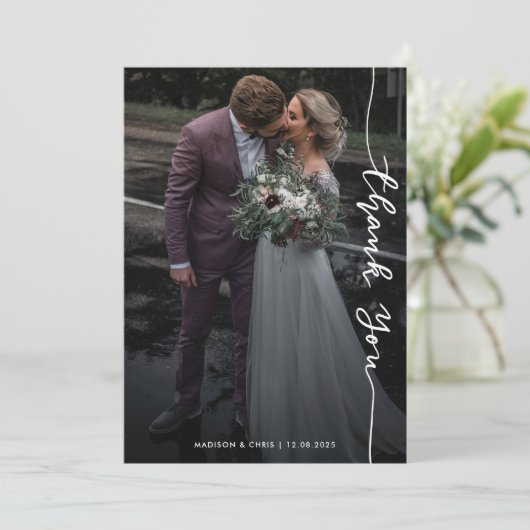 Merci moderne Script Photo Mariage simple (Debout devant)