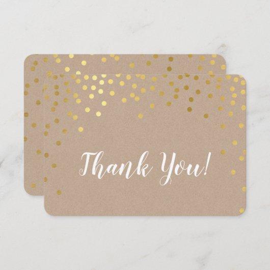 MERCI MODERNE tache de confetti d'or rustique kraf (Devant / Derrière)