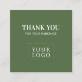 Merci moderne vert simple Cartes de visite (Devant)