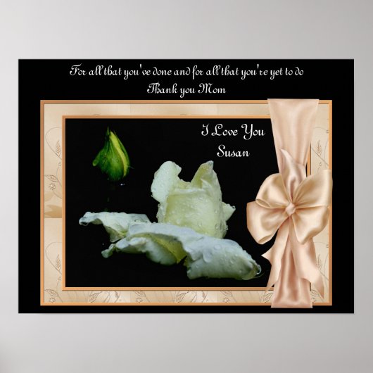 Merci Mom Rosebud Poster personnalisé Imprimer (Devant)