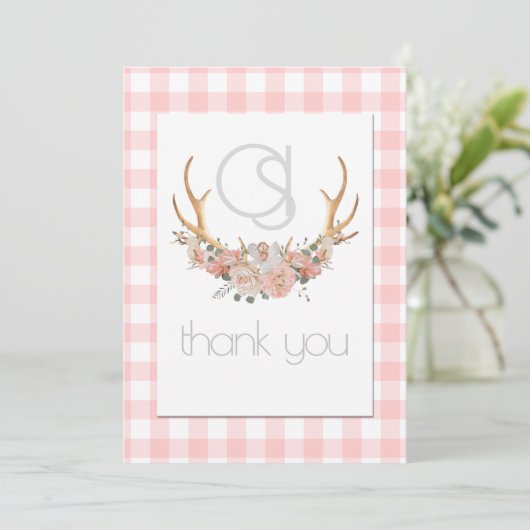 Merci - Monogramme Coral En vichy Floral BOHO (Debout devant)