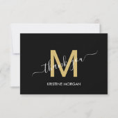 Merci monogramme script or noir (Devant)