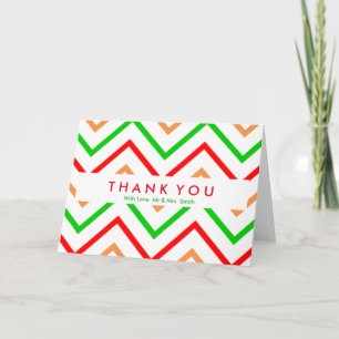 Merci Motif coloré Chevron Zigzag