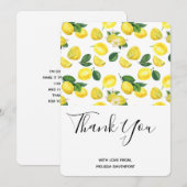 Merci Motif d'aquarelle aux citrons jaunes (Devant / Derrière)