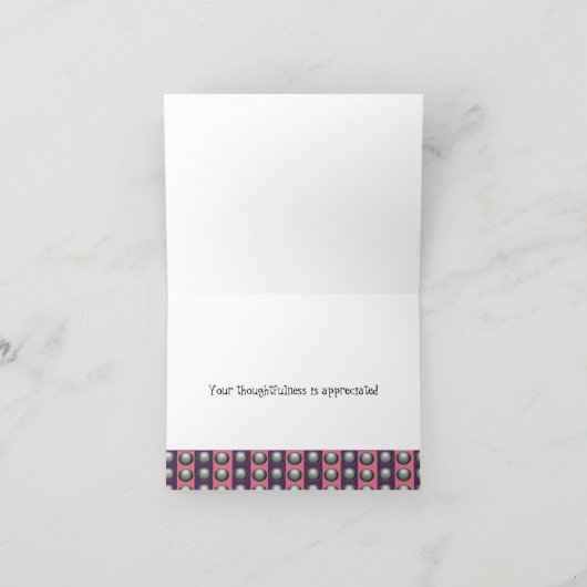 Merci Motif gris, rose et pourpre (Intérieur)