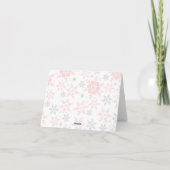 Merci NEIGE Baby shower d'hiver beaucoup rose Note (Dos)
