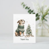 Merci Noël Anglais Chien de Noël Arbre (Debout devant)