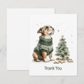 Merci Noël Anglais Chien de Noël Arbre (Devant / Derrière)