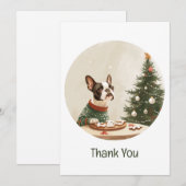 Merci Noël Boston Terrier Chien (Devant / Derrière)