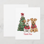 Merci Noël Chiens Welsh Wire Fox Terrier (Devant / Derrière)