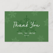 Merci Noël Flocon de Neige Écriture Simple Verte (Devant)