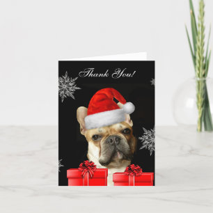 Merci Noël Français Bulldog carte pour notes