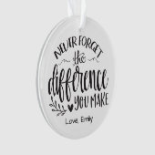 Merci Noël Ornement Enseignant Garde-Cadeaux (devant)