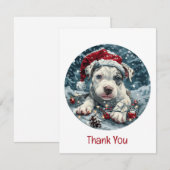 Merci Noël Pit Bull Santa Chiot (Devant / Derrière)