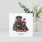 Merci Noël Rottweiler Chien Arbre de Noël (Debout devant)