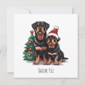 Merci Noël Rottweiler Chien Arbre de Noël (Devant)
