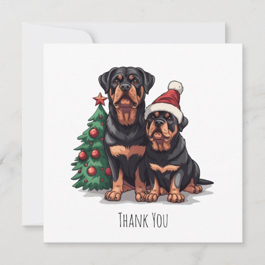 Merci Noël Rottweiler Chien Arbre de Noël (Devant)