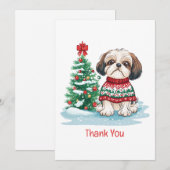Merci Noël Shih Tzu Chien (Devant / Derrière)