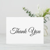 Merci noir blanc classique script élégant carte (Debout devant)