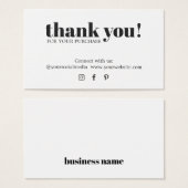 Merci noir blanc minimaliste (Devant & derrière)