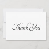 Merci noir blanc script élégant carte chic (Devant)