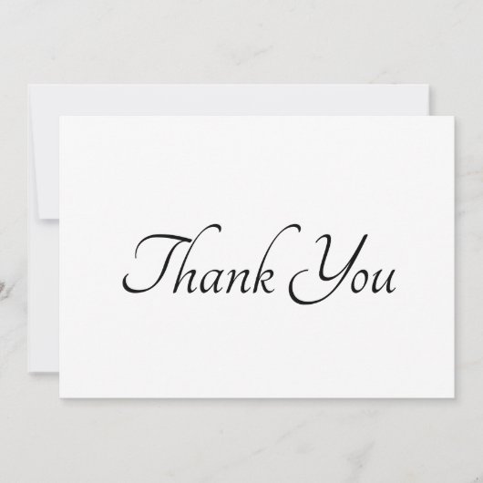 Merci noir blanc script élégant carte chic (Devant)