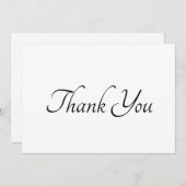 Merci noir blanc script élégant carte chic (Devant / Derrière)