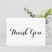Merci noir blanc script élégant carte chic (Debout devant)