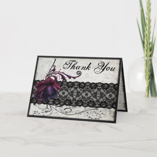 Merci noir de mariage de dentelle (Devant)
