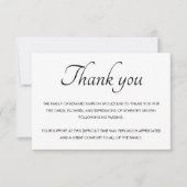 Merci Noir Et Blanc De La Famille Memorial (Devant)