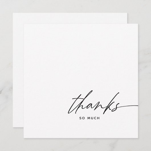 Merci noir et blanc de script moderne (Devant / Derrière)