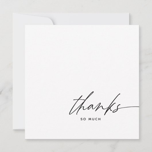 Merci noir et blanc de script moderne (Devant)